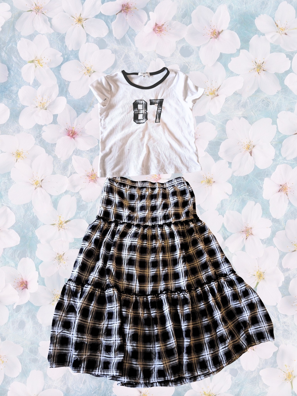 Kids White '87 Ringer Tee - Casual Graphic Top